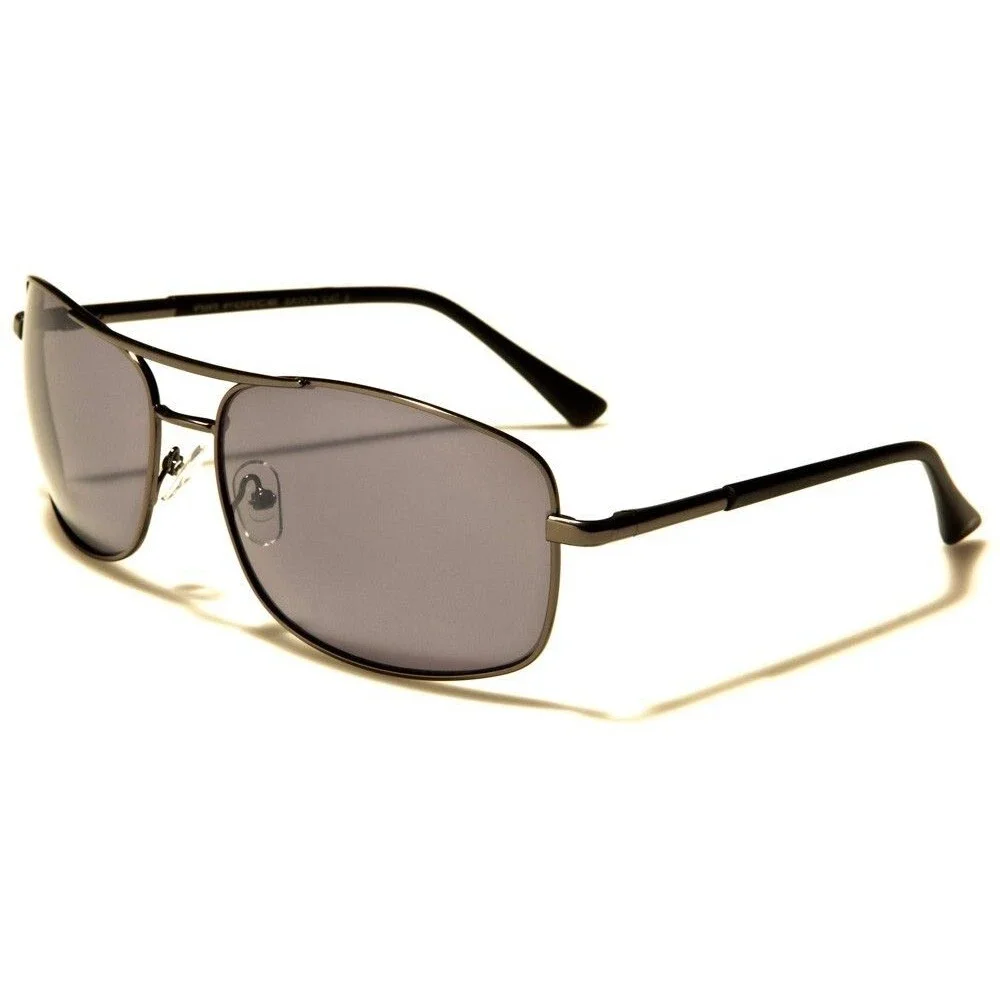 Classic Air Force Designer Stylish Hot Mens Womens Gunmetal Rectangle Sunglasses